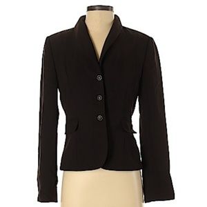 Tahari black/brown 3 button blazer jacket